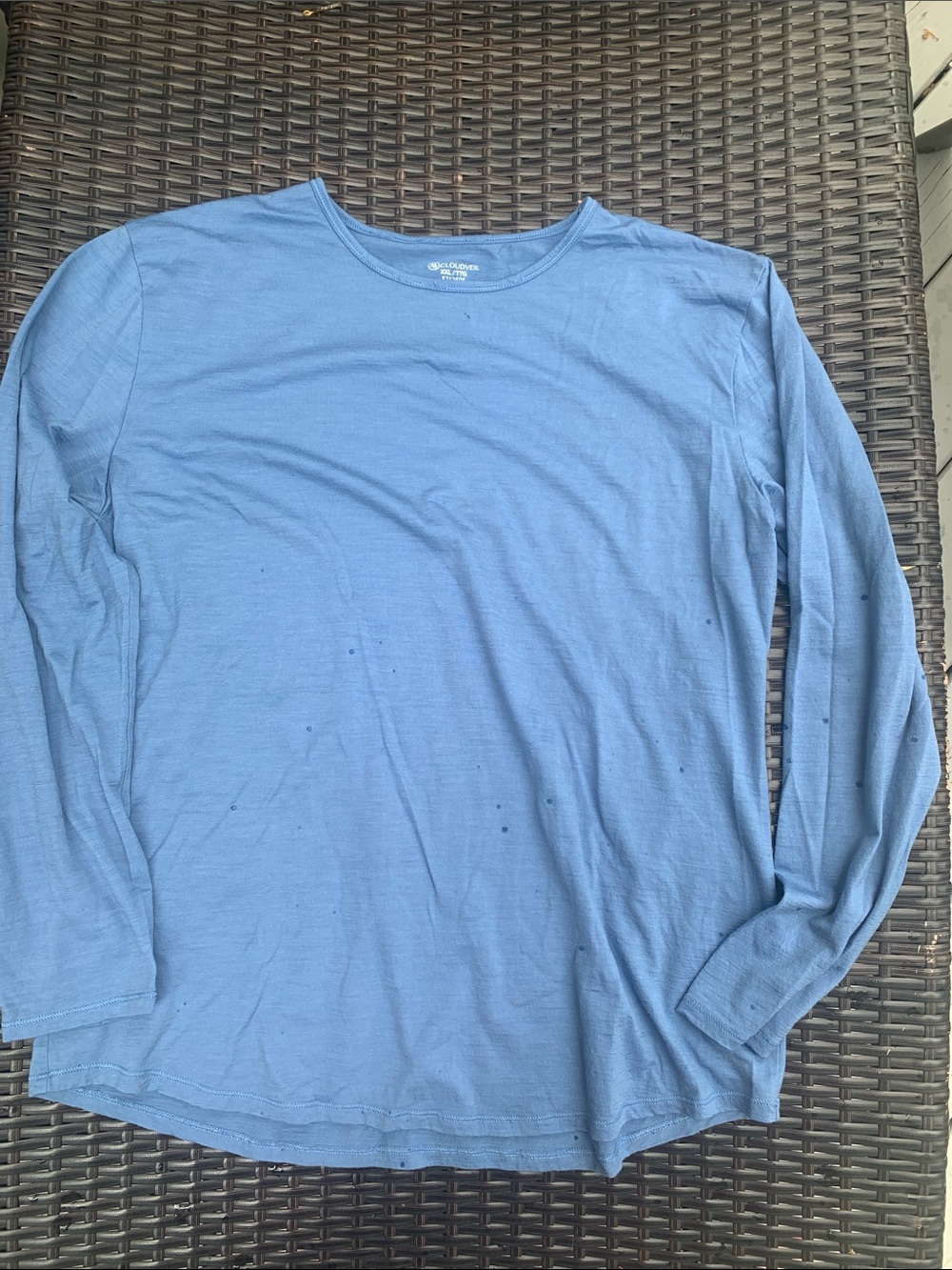 Cloudveil Wool Light Blue Long-Sleeve Crew Neck